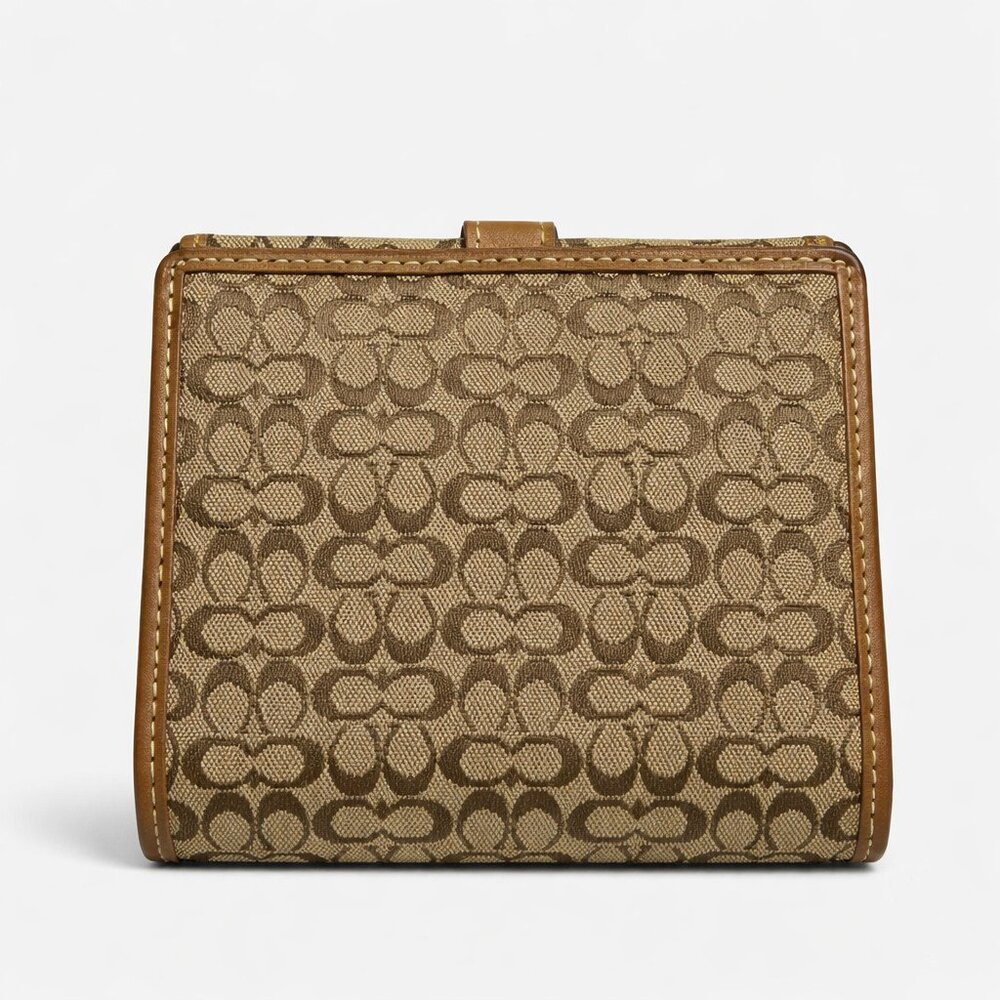 Coach Soho Signature Canvas Buckle Wallet Khaki/Brown Y2K w/ Dust Bag - Picture 3 of 6